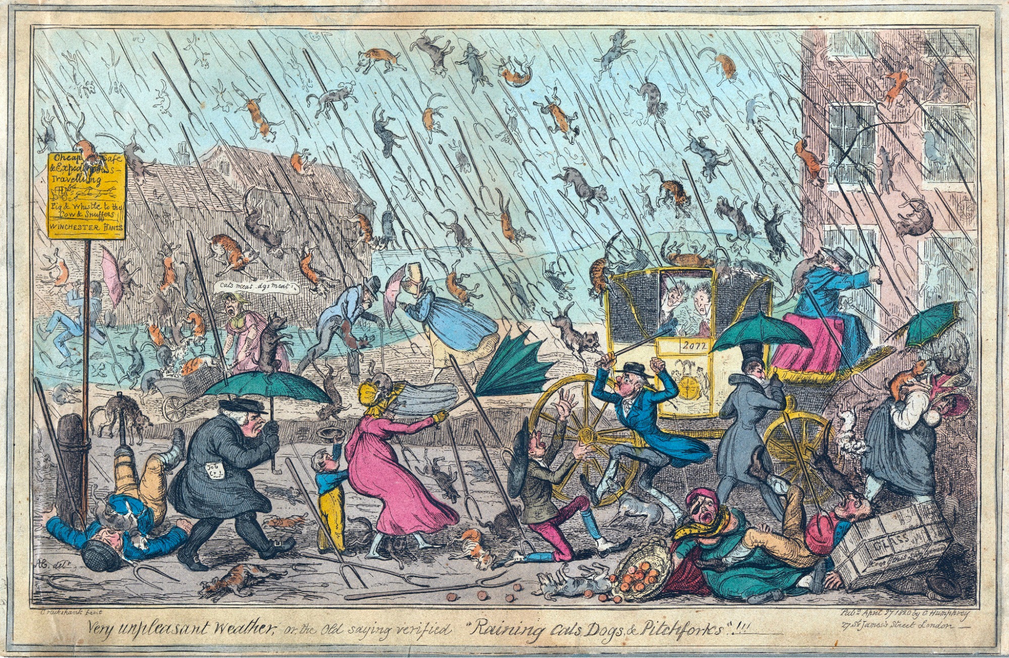 A drawing that illustrates the English idiom